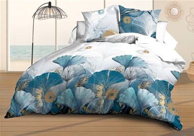 Housse de couette 240x260 + 2 taies <BR>Microfibre <BR>Ginko