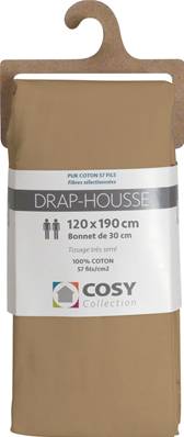 Drap housse 120x190<BR>100% coton<BR>Ocre