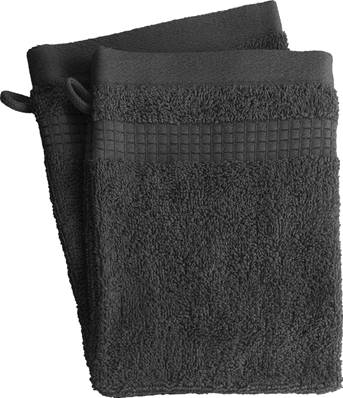 Lot de 2 Gants deToilette<BR>100% Coton - 450 gr/m2 - Anthracite