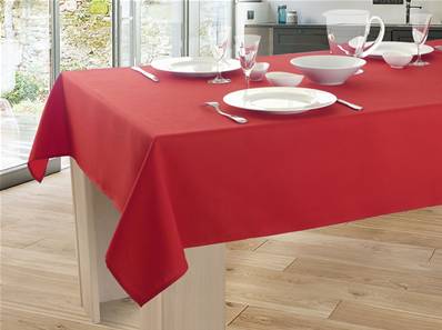 Nappe anti-taches Unie <BR>Rouge