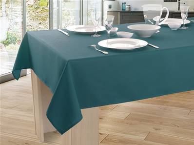 Nappe anti-taches Unie <BR>Bleu