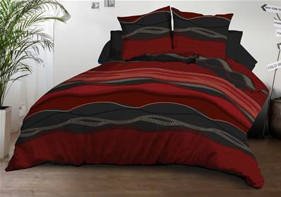 Housse de couette 240x260 + 2 taies <BR>Microfibre <BR>Baltic rouge